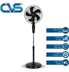 Resim Cvs Dn 91035 16'' Ayaklı Vantilatör 55 Watt Geniş Salınım Açısı ve Düşük Ses Seviyesi ile Yüksek Performans 