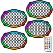 Resim Midrange Kapağı Neon Pixel Ledli Animasyonlu Kumandalı Oval 4 Adet 