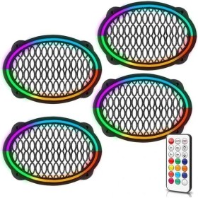 Resim Midrange Kapağı Neon Pixel Ledli Animasyonlu Kumandalı Oval 4 Adet 