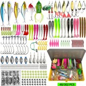 Resim 48/302 adet Balıkçılık Yemleri Seti, Sert Yemler, Plastik Yüzgeç Yemleri, Balıkçılık Aksesuarları, İzleme Kutusu, Kalem, Minnow, Popper, Crankbait, VIB Kaşık, Spinner, Jig, saç tokası, Balıkçılık Aletleri Seti 
