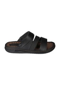 Resim Gezer Erkek Siyah Sandalet Terlik Ortopedik Comfort Tabanlı 