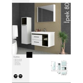 Resim Evros Ipek 80 cm Banyo Dolabı Boy Dolabı Dahil 