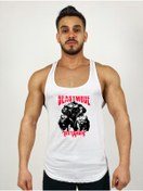 Resim Black İstanbul Beast Mode Testament Baskılı Askılı Fitness Atleti 