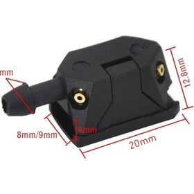 Resim Lasonstiges 2 Adet Araba Silecek Yıkayıcı Araba Silecek Memesi Bıçağı 8mm 9mm Kol Nozulu Üzerine Monte Ayarlanabilir 4 Sprey Araba Aksesuarları 