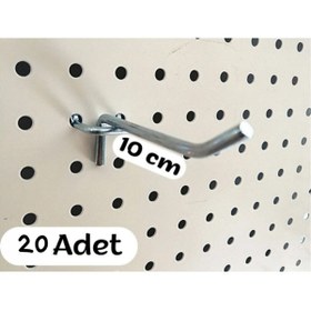 Resim Özfiliz Mağaza Ekipmanları (20 ADET) Delikli Pano Takma Tel Askılık, Ürün Asmak Için Metal Askı, Profil Tel Askı Çubuğu 