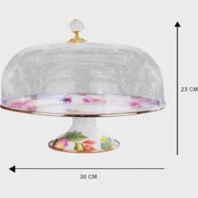 Resim Miss Betty Rose Deluxe Emaye Ayaklı 30 cm Kek Fanusu 16895-07 