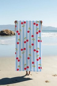 Resim Dijital Baskı Plaj Deniz Havlusu Kiraz Desenli Peştamal HVL0034 