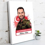 Resim Karikatürlü En Kahraman Asker Kanvas Tablo 