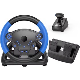Resim CRK TECH Ps4 Ps3 Pc Android Uyumlu Oyuncu Direksiyon Seti 4 In 1 Vites Çift Motorlu Titreşimli 