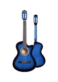 Resim Midex Cg-395bl Mavi Renk Kesik Klasik Gitar 4/4 Yetişkin Boy Sap Ayarlı Full Set 