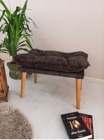 Resim Fahrettin Küçük Gürgen Retro Ayak Handmade Kedi Yatağı Makyaj Masası Pufu Salon Pufu Oturma Odası Pufu 