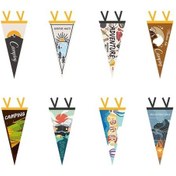 Resim Pazly Keçe Üçgen Kamp Bayrağı - Çadır Süsü, Renkli Outdoor Dekorasyon Çok Renkli 