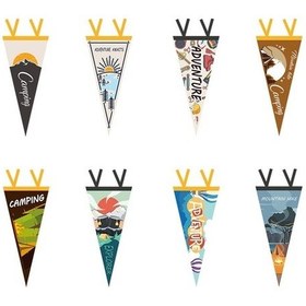 Resim Pazly Keçe Üçgen Kamp Bayrağı - Çadır Süsü, Renkli Outdoor Dekorasyon Çok Renkli 