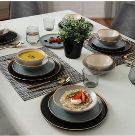 Resim Keramika Safir Gri Yemek Takımı 6 Kişilik 24 Parça 624-995 