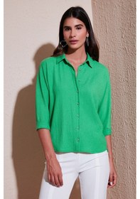 Resim Lela Arkası Uzun Truvakar Kol Bayan Gömlek 5865596 Benetton 