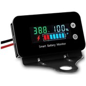 Resim Synodicmonth Ipx7 Su Geçirmez Pil Monitörü Braketli 7-100v, Araba Motosiklet Golf Arabası Pil Ölçer Buzzer Alarm Ve Sıcaklık 