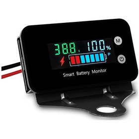 Resim Synodicmonth Ipx7 Su Geçirmez Pil Monitörü Braketli 7-100v, Araba Motosiklet Golf Arabası Pil Ölçer Buzzer Alarm Ve Sıcaklık 