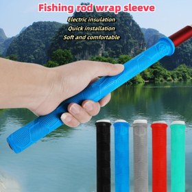 Resim Silikon Balık Çubuk Kavrama Sleeves, 1pc Sürtünme Önleyici Kulp Kapağı, Elektrik İzolasyonu Kolay Kurulum, Rahat Balıkçılık Ekipmanı Aksesuarı 