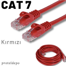Resim Irenis CAT7 Kablo Ethernet Network İnternet Lan Ağ Kablosu 20 M-Kırmızı 