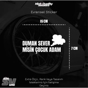 Resim ARONA Duman Sever Misin Çocuk Adam Sticker Evrensel Dekor Etiket Modeli Tek Renk 