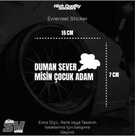 Resim ARONA Duman Sever Misin Çocuk Adam Sticker Evrensel Dekor Etiket Modeli Tek Renk 
