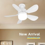 Resim 1 adet Modern Beyaz 5 Bıçaklı Tavan Fanı, Işık ve Uzaktan Kumanda ile, Ayarlanabilir LED Aydınlatma, 3 Hız Ayarı, Yatak Odası, Mutfak, Oturma Odası, Balkon için Plastik Tavan Fanı - Kablolama Gereklidir 