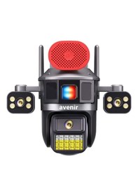 Resim Av-s311 Wifi'li Sirenli 6mp 3 Kameralı Akıllı Ptz Kamera 