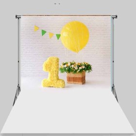 Resim FONHANE 2x2.5 Mt Kumaş Üç Boyutlu Çocuk Stüdyo Fotoğraf Fonu - 1 YAŞ SARI BALON 