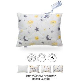 Resim Kapitone Sıvı Geçirmez Bebek Yastığı %100 Pamuk Fermuarlı Tasarım 35x45 Cm 