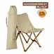 Resim Bag The Joy Ahşap Katlanır Kahverengi İskelet Bej Kamp ve Bahçe Sandalyesi 