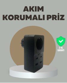 Resim renklime Akıllı Akım Dengelemeli Priz 2500W 4 USB Type C Çıkışlı 