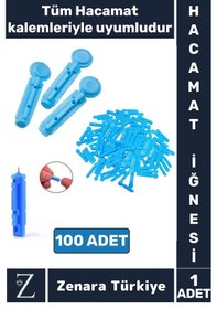 Resim Özel Üretim Tüm Kalemlerle Tam Uyumlu Şeker Parmak Delme Hacamat Kalem İğnesi 100 Adet 