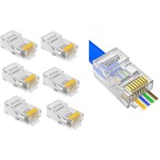 Resim 20 Adet Yeni Nesil Delikli Cat5 Cat6 Jak 