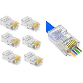 Resim 20 Adet Yeni Nesil Delikli Cat5 Cat6 Jak 