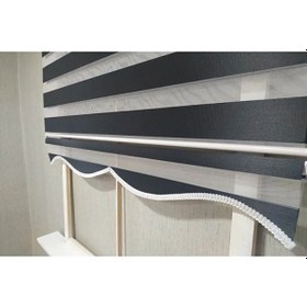 Resim Siyah Düz Zebra Stor Perde Etek Dilimli Alüminyum Kasa+etek Dilimi Siyah 100 x 200 