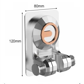 Resim Kendinden Yapışkanlı Nano Duş Başlığı Askısı 15 Kg Taşıma Mafsallı Kolay Kurulum Gri - Gümüş 