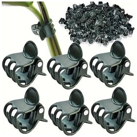 Resim Cloud011 30/50/100 Adet Koyu Yeşil Bahçe Bitki Klipsi - Sağlam Plastik Ayarlanabilir Destek 