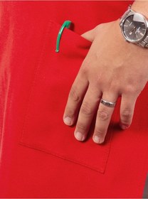 Resim Mutfak Önlüğü Kişiye Ve İsme Özel Nakışlı Mutfak Önlüğü Şef 2 Farklı Renkler Kırmızı 