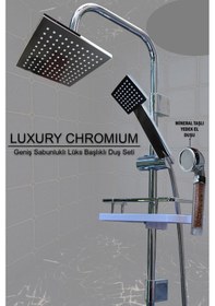 Resim Yeni Nesil Robot Yağmurlama Tepe Duş Başlığı Seti Kare Model Krom 