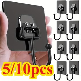 Resim 5/10 adet Kendinden Yapışkanlı saç tokası Dönen Su Geçirmez Sticker Tutucu Duvar Kapı Depolama Asma saç tokası Mutfak Banyo Düzenleyici, Kullanım Kançaları 