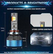 Resim Vkemall Araba Farları T17 Uzun Far H7 H4 H11 H13 9005 9006 9012 150w Otomotiv Üç Bakır Borulu Led Far Gök Mavisi 