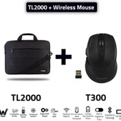 Resim TL2000-T300 Wtxpro Su Geçirmez Kumaş 15,6" Notebook, Laptop ÇANTASI-SIYAH+T300 Kablosuz Mouse 