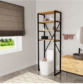 Resim Klozet Üstü Düzenleyici Raf Banyo Düzenleyici Atlantik Çam 