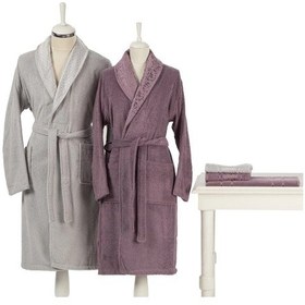 Resim Özdilek Happy Set 5 Parça Aile Bornoz Seti-camellia Gri Mürdüm Mürdüm - Gri 