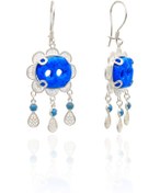 Resim Midyat Nurtaş Gümüş Telkari Işlemeli Midyat Süryani Nazar Boncuğu Küpe 201021118 