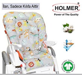 Resim Holmer Leke Tutmaz Organik Max-T Koyu Gri Mama Sandalyesi Minderi 