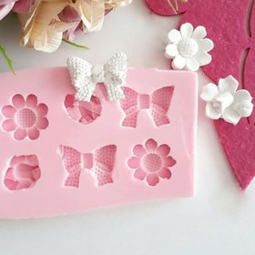Resim Silikon Kalıp Mini Fiyonk ve Çiçek Figürleri Mum Kalıbı 