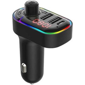 Resim Artfulabode Verici Usb Serbest Şarj Renkli Aydınlatmalı Led Kablosuz Fm Araba Cihazı C Bt Ekran Aydınlatma 