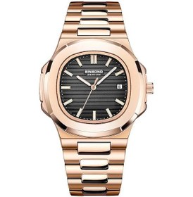Resim 2025 Yeni Üst Marka Lüks Moda Erkek Saatler Spor Su Geçirmez Basit Ultra-ınce Gold Black Altın 