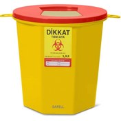 Resim Safell Plastik Tıbbi Atık Kutusu - Tıbbi Atık Kovası 1,3Lt 
